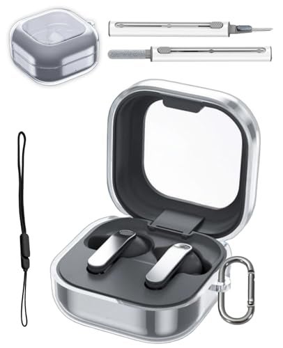 Arxonis Case for Samsung Galaxy Buds 4 Pro - TPU Protective Cover, Full-Body Protection with Scratch Protection, Anti-Shockproof, Includes Carabiner,Cleaning Kit & Lanyard (Clear) - Image 1