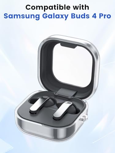 Arxonis Case for Samsung Galaxy Buds 4 Pro - TPU Protective Cover, Full-Body Protection with Scratch Protection, Anti-Shockproof, Includes Carabiner,Cleaning Kit & Lanyard (Clear) - Image 2