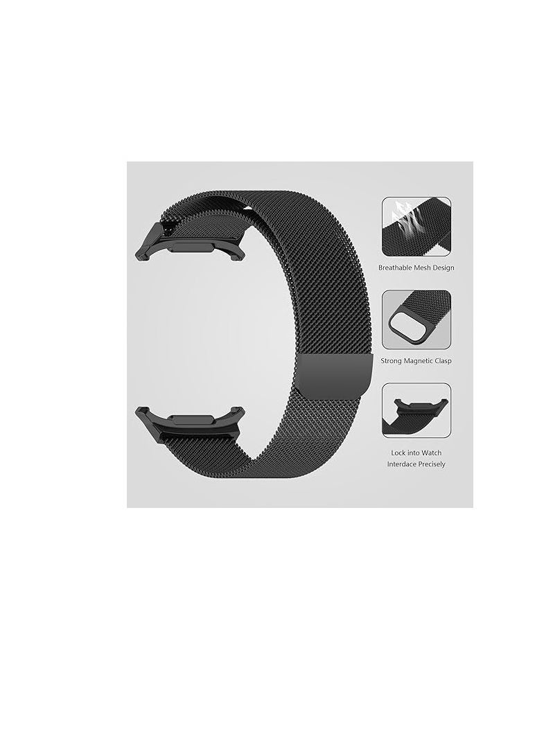 Generic - Stainless Steel Magnetic Band Compatible with Samsung Watch 7 Ultra, Adjustable Milanese Magnet Metal Strap Men Women for Watch 7 Ultra, Black Color - Image 1
