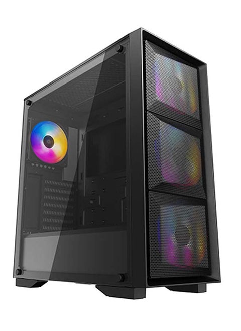 MATREXX 50 MESH 4FS Middle Tower Computer Case I Gaming Cabinet Support Mini-ITX/Micro-ATX/ATX/E-ATX Motherboard with 4 x 120mm Fans Pre-Installed, Black