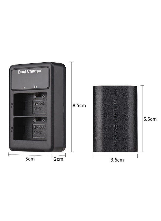 Generic - LP-E6/ E6N Battery & Charger Kit 2pcs 7.4V 2650mAh Battery + 1pc LED2-LPE6 Dual Channel Camera Battery Charger USB Port LCD Screen Display Replacement for Canon EOS 5D Mark II/III/IV 6D 7D 60D 70D 80D - Image 1