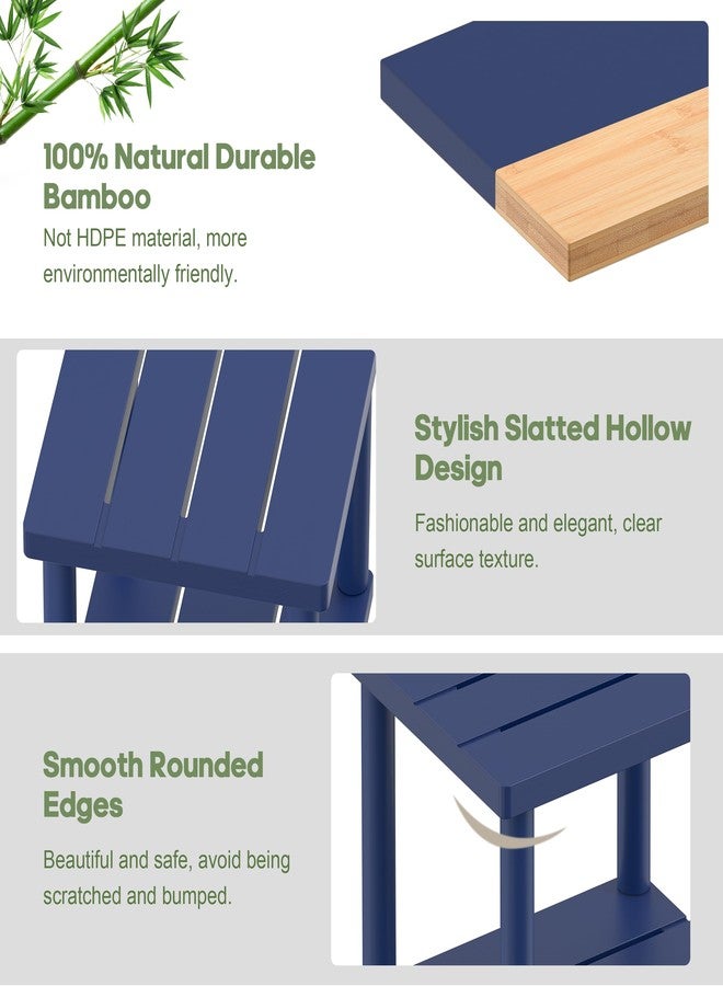 LEJANEOYE Outdoor Side Table, 2-Tier Small Outdoor Table for Patio, Adirondack Side Tables for Outside or Indoor, Bamboo End Table for Pool, Porch, Weather Resistant Easy Maintenance - Image 4