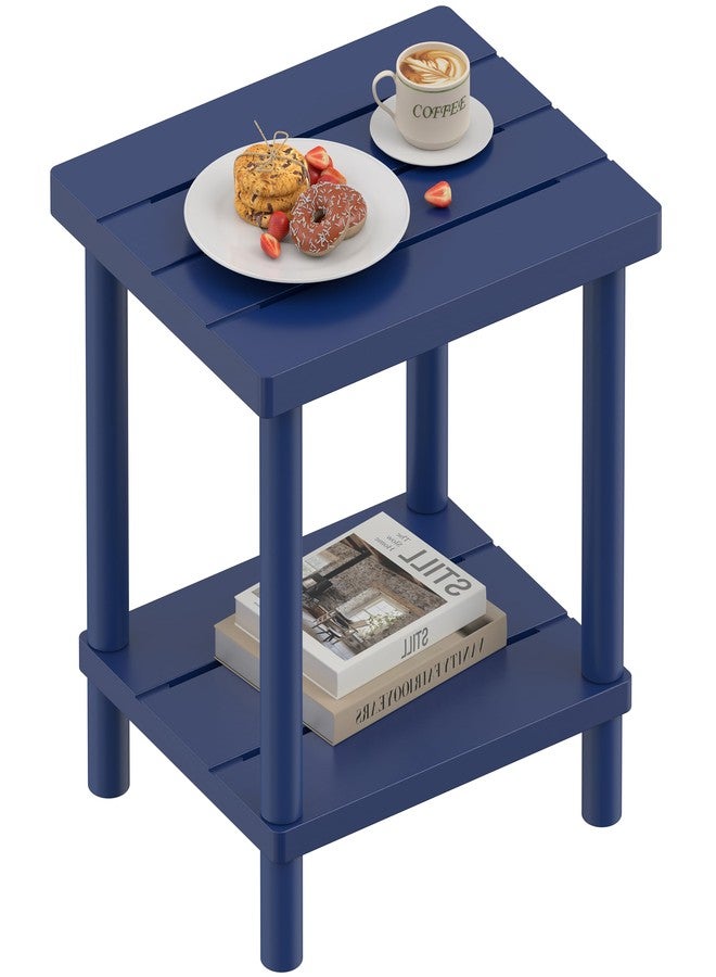 LEJANEOYE Outdoor Side Table, 2-Tier Small Outdoor Table for Patio, Adirondack Side Tables for Outside or Indoor, Bamboo End Table for Pool, Porch, Weather Resistant Easy Maintenance - Image 1