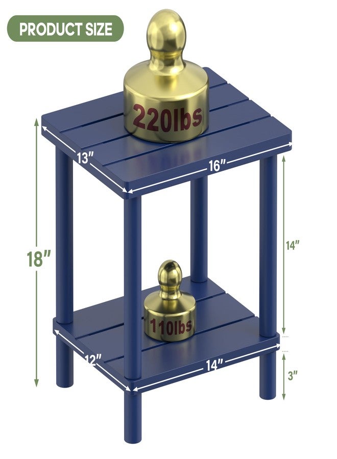 LEJANEOYE Outdoor Side Table, 2-Tier Small Outdoor Table for Patio, Adirondack Side Tables for Outside or Indoor, Bamboo End Table for Pool, Porch, Weather Resistant Easy Maintenance - Image 2