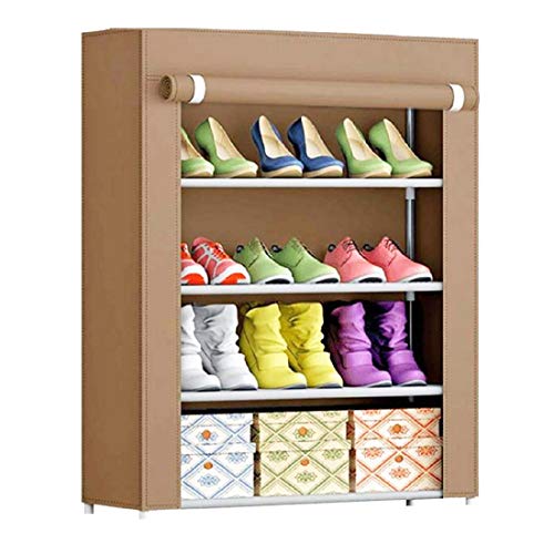 Ebee Brown 4 Shelves Collapsible Shoe Rack - Image 1