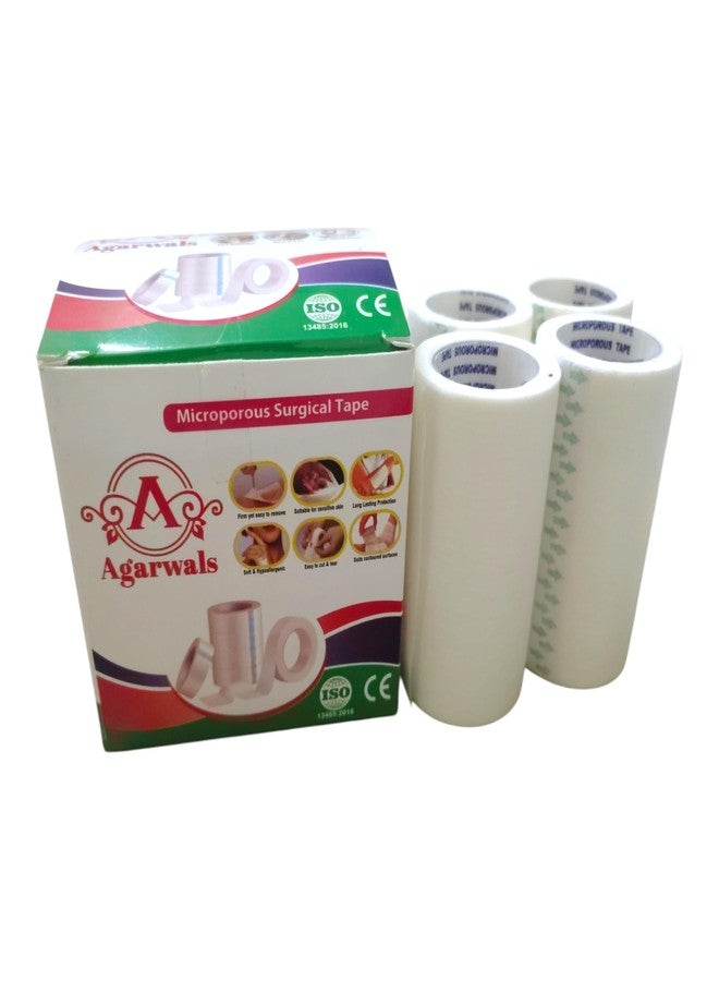 Agarwals Microporous Surgical Paper Tape 3 Inch x 5 Meters (Pack of 4) | Breathable Hypoallergenic Medical Tape for Wound Dressing & Bandage Fixing | Easy Tear, Strong Adhesion - Image 2