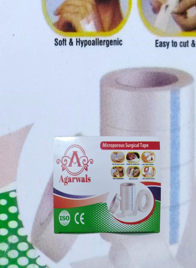Agarwals Microporous Surgical Paper Tape 3 Inch x 5 Meters (Pack of 4) | Breathable Hypoallergenic Medical Tape for Wound Dressing & Bandage Fixing | Easy Tear, Strong Adhesion - Image 5