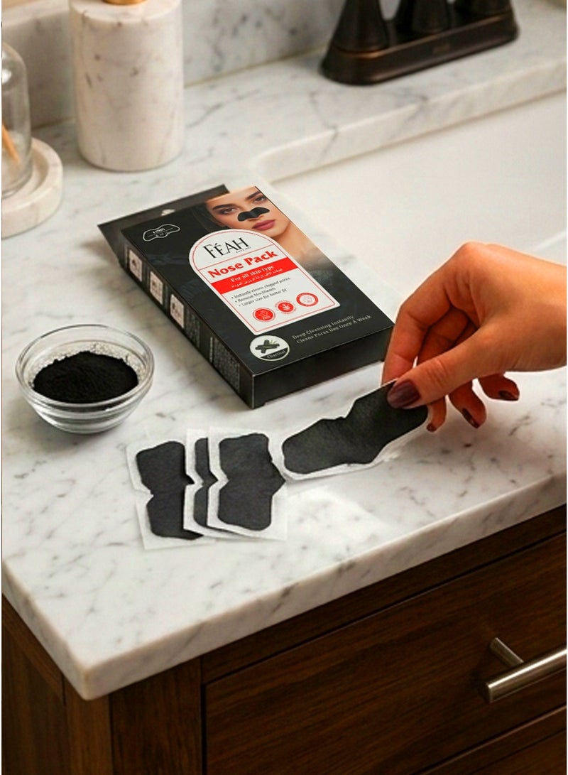 FEAH Charcoal Nose Strips - Deep Cleansing Blackhead Remover Strips - Image 3
