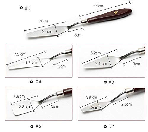 Qatalitic Set of 5 Painting Knives of Various Sizes & Shapes - Image 3