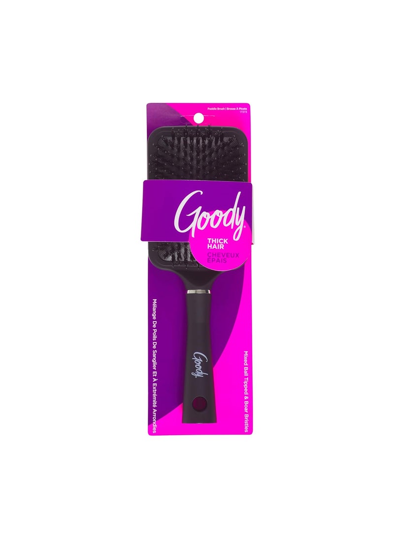 Goody - Goody Detangle It Paddle Brush  Black Custom Style Detangler Brush with Nylon  Boar Bristles Use as a Detangling Brush Styling Hair Brush to Tackle Tangles  Knots Brush for Thick Hair - Image 1