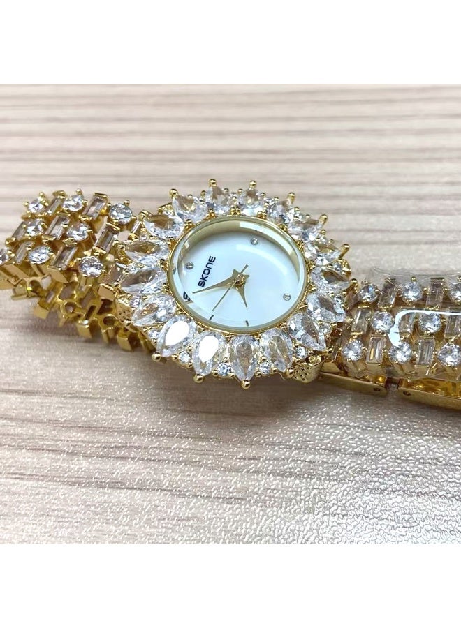 SKONE Exquisite Sunflower Inlaid Zircon Watch