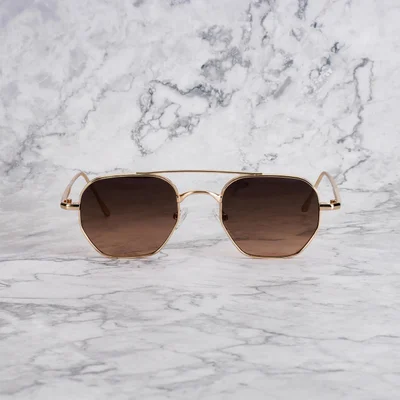 Explicit Poets Explicit Poets Unisex Rick Gold-Dark Gradient Brown Stylish Sunglasses, 20EP5