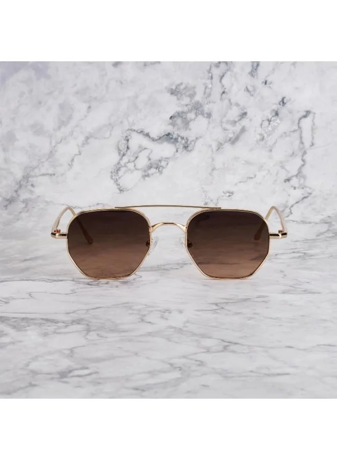  اكسبليست باوتس نظارات شمسية أنيقة للجنسين من إكسبليست بوويتس بتدرج ذهبي داكن وبني