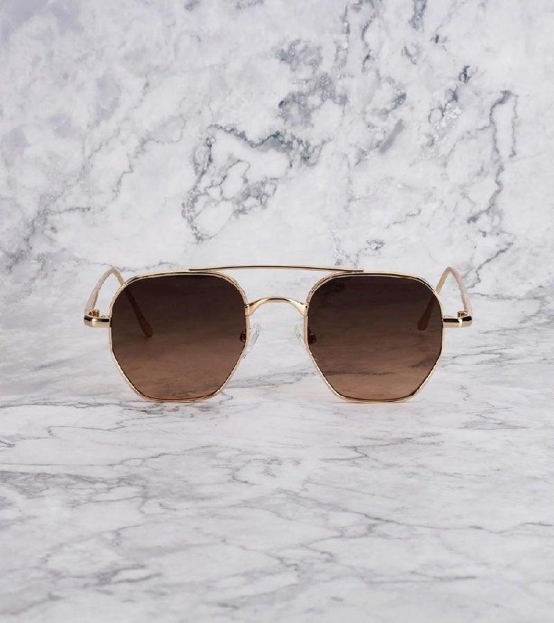 Explicit Poets Unisex Rick Gold-Dark Gradient Brown Stylish Sunglasses, 20EP5 - Image 2