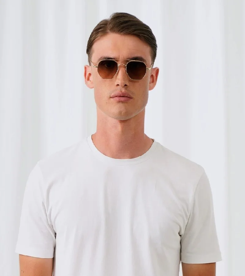 Explicit Poets Gold-Dark Gradient Brown Explicit Poets Unisex Rick Gold-Dark Gradient Brown Stylish Sunglasses, 20EP5  | Best Price UAE