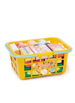CASDON Shopping basket with food,20 Pieces with Food Cartons and Cans for Kids 3+  - Image 4