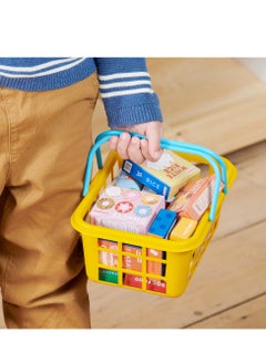 CASDON Shopping basket with food,20 Pieces with Food Cartons and Cans for Kids 3+  - Image 3