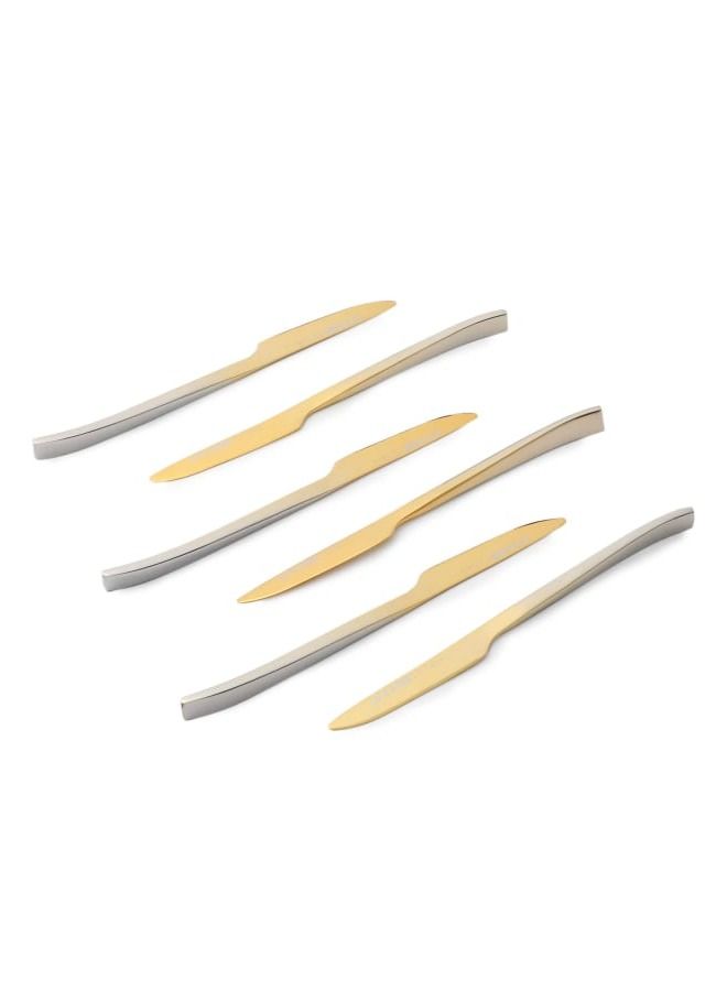 Life Smile 12pcs Cutlery Set, 18/10 Stainless Steel, Flatware Set, 12pcs Fruit Knife, Gold Gradient, for Home Kitchen, Mirror Polished - Dishwasher Safe  - Image 2