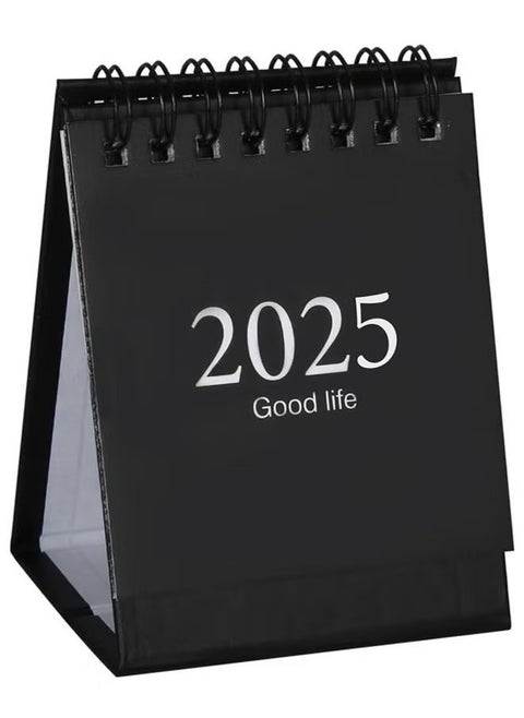 تقويم سطح المكتب الصغير، 2024-2025 - يوليو 2024 إلى ديسمبر 2025، تقويم سطح المكتب الصغير، تقويمات الوجه الدائمة، ورق سميك مزدوج الأسلاك مع ملصقات للمنزل والمكتب والمدرسة