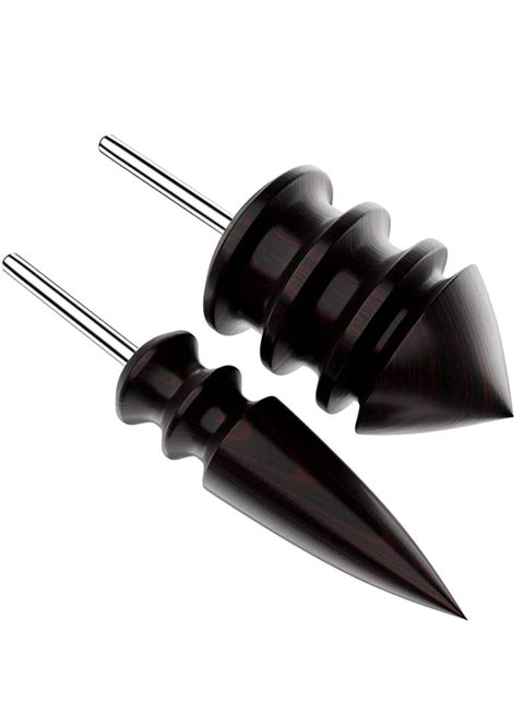 Leather Burnisher Bits 2-pack for Rotary Tools – Pointed Tip and Multi Grooved Burnishing Tips Made of Solid Tropical Sandalwood Create Smooth, Clean Edges on Leather Craft Projects