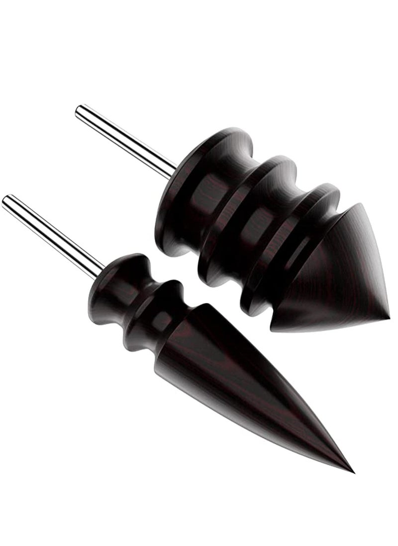 KASTWAVE - Leather Burnisher Bits 2-pack for Rotary Tools – Pointed Tip and Multi Grooved Burnishing Tips Made of Solid Tropical Sandalwood Create Smooth, Clean Edges on Leather Craft Projects - Image 1