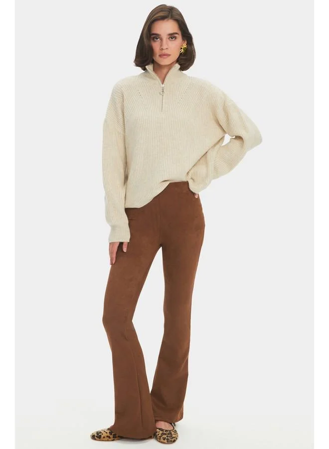 JUNE June Women Soft Texture Zippered Knitwear Sweater Mint