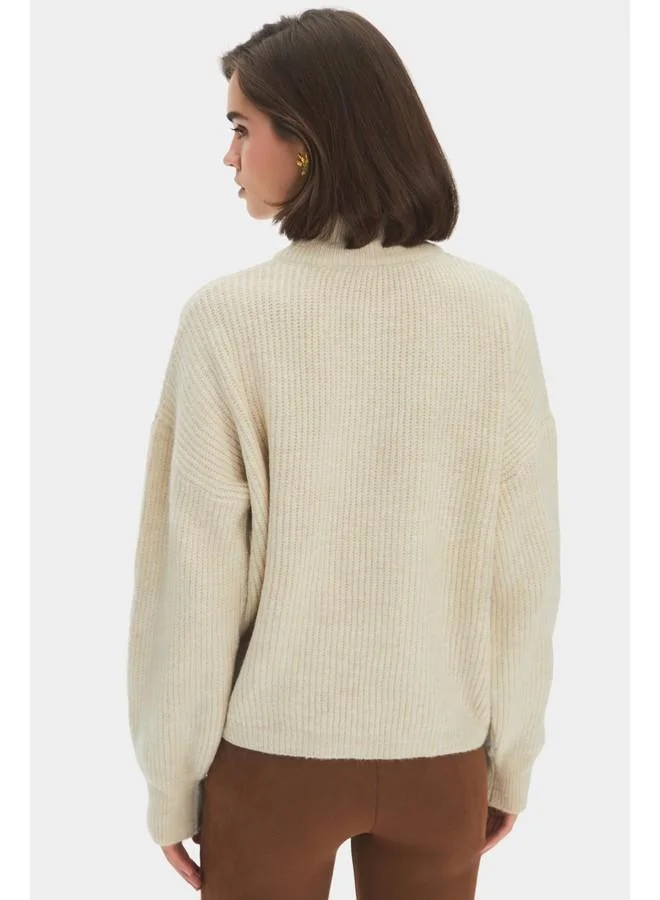 JUNE June Women Soft Texture Zippered Knitwear Sweater Mint
