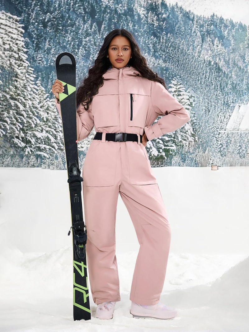 Yousify Womens Ski Suit One Piece Snow Suit Winter Waterproof Outdoor Sports Snowsuit Jumpsuit Snowboard Jacket - Image 2