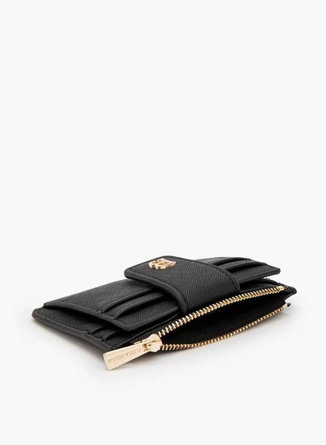 Flora Bella By Shoexpress Black Solid Card Holder With Zip Pocket for Women | Best Price UAE