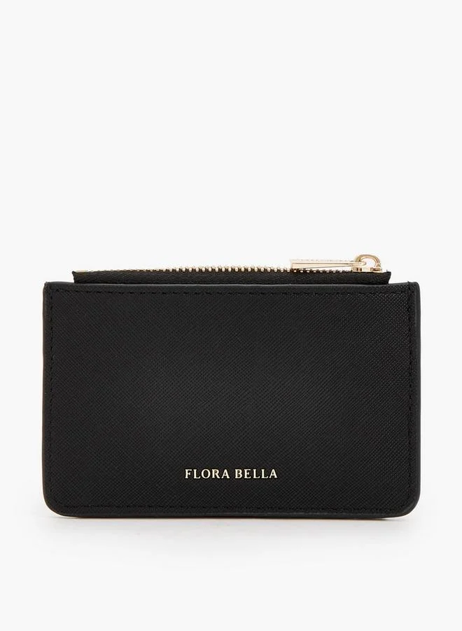Flora Bella By Shoexpress Black Solid Card Holder With Zip Pocket for Women | Best Price UAE