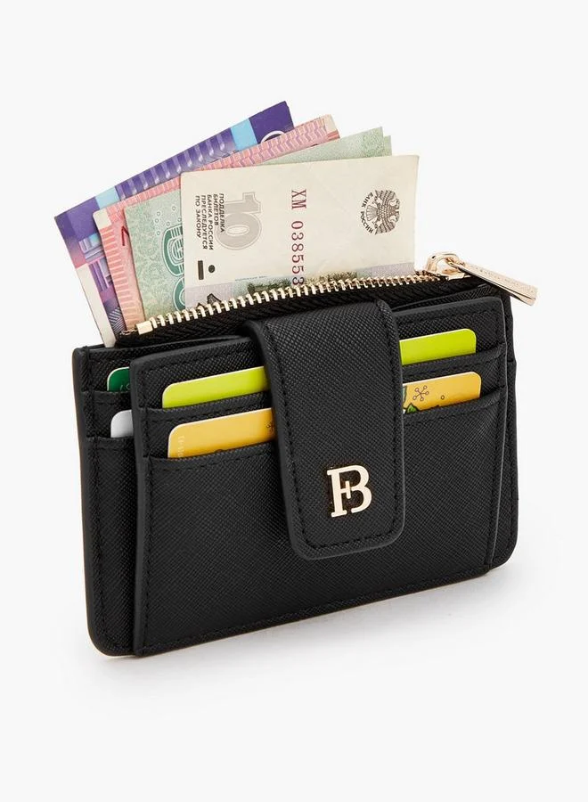 Flora Bella By Shoexpress Black Solid Card Holder With Zip Pocket for Women | Best Price UAE