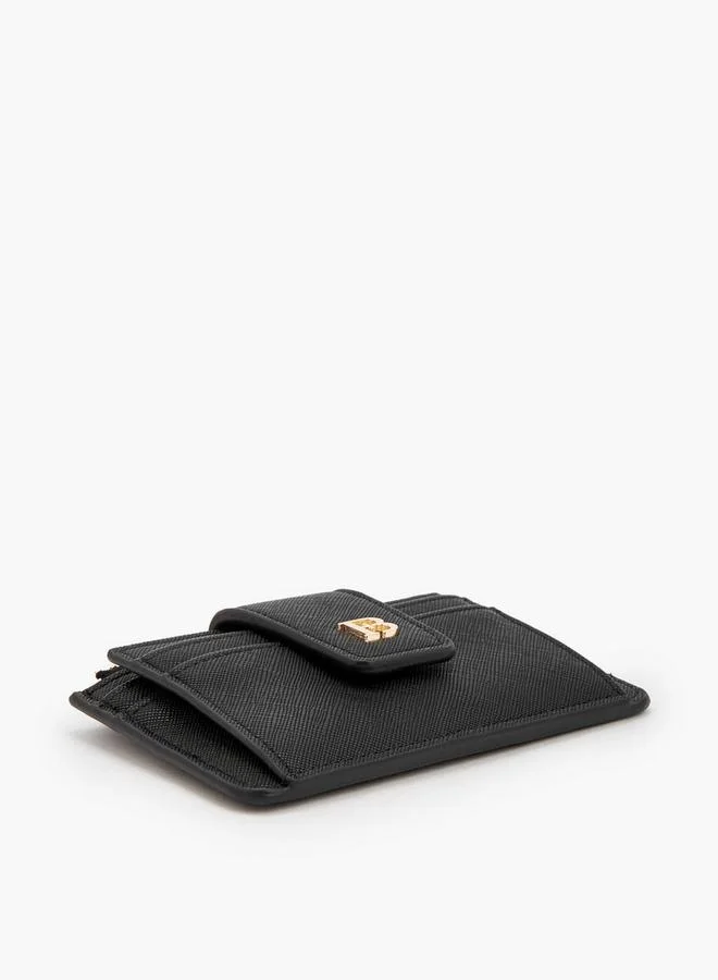 Flora Bella By Shoexpress Black Solid Card Holder With Zip Pocket for Women | Best Price UAE
