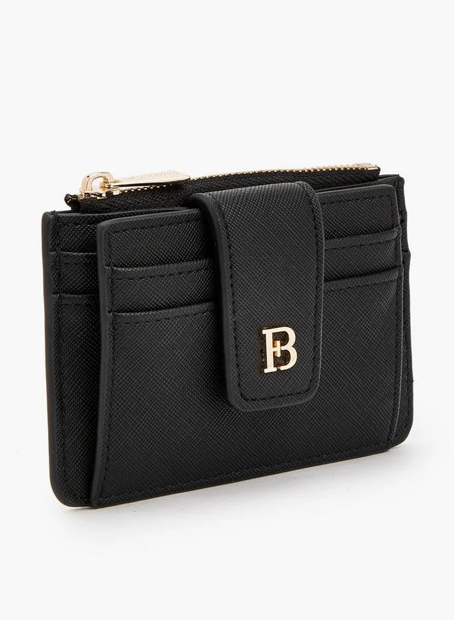 Flora Bella By Shoexpress Black Solid Card Holder With Zip Pocket for Women | Best Price UAE