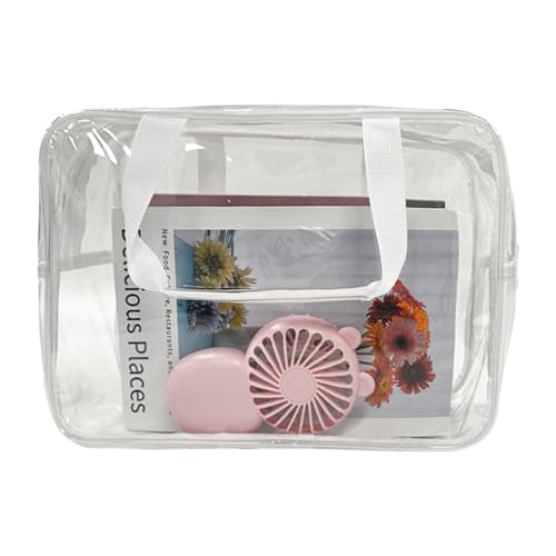 TotePrint Large Clear Transparent Gift Pouch Wash Travel Makeup Cosmetic Bag with Handle for Travel Bathroom Toiletry Organizer Clear - Image 3