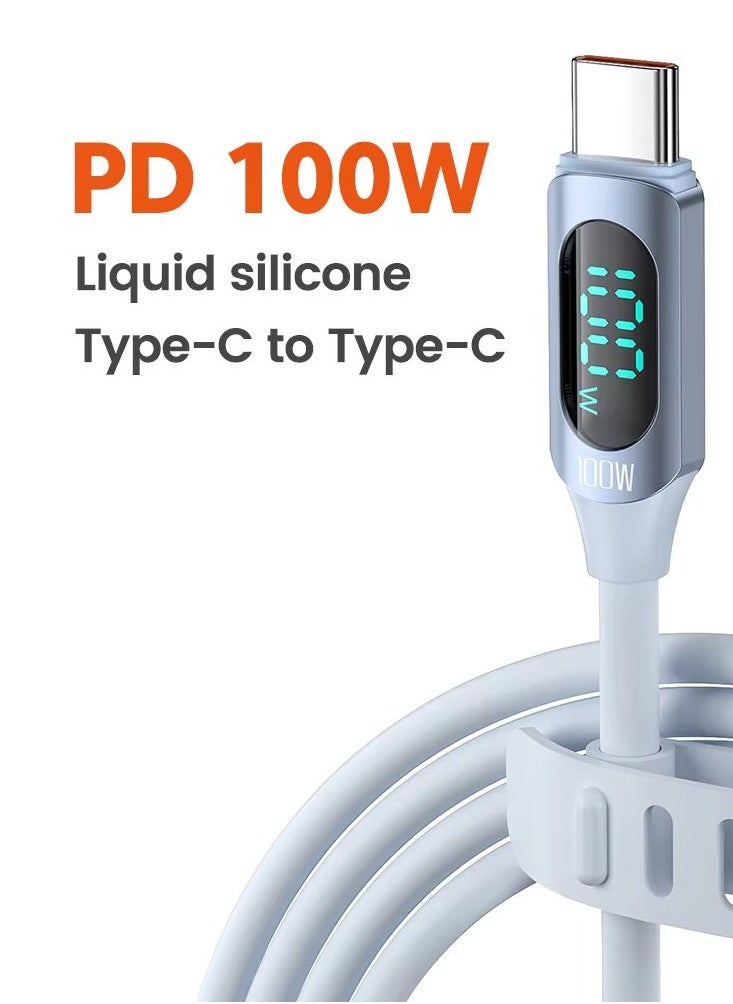 toocki - Premium Quality High Speed ​​USB-C to USB-C Cable Rechargeable 100W 5A Display & Data Sync Included 2m - Image 1