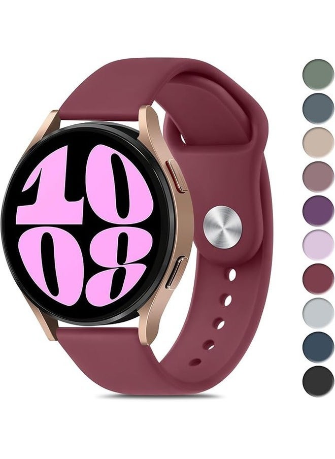 Gravity Wine Red Silicone Sport Band for Samsung Galaxy Watch 6 (40mm/44mm) & Galaxy Watch 6 Classic (43mm/47mm) - 20mm Replacement Strap for Men and Women - Image 1