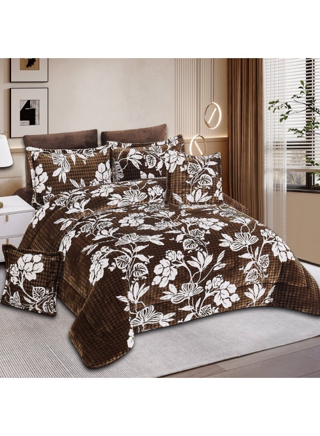 مارك مفرش نفرين سرير شتوي بتصميم مشجر  فخم مقاس 240*260 سم - Image 1