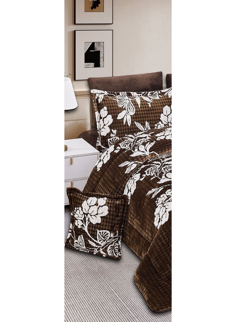 مارك مفرش نفرين سرير شتوي بتصميم مشجر  فخم مقاس 240*260 سم - Image 2