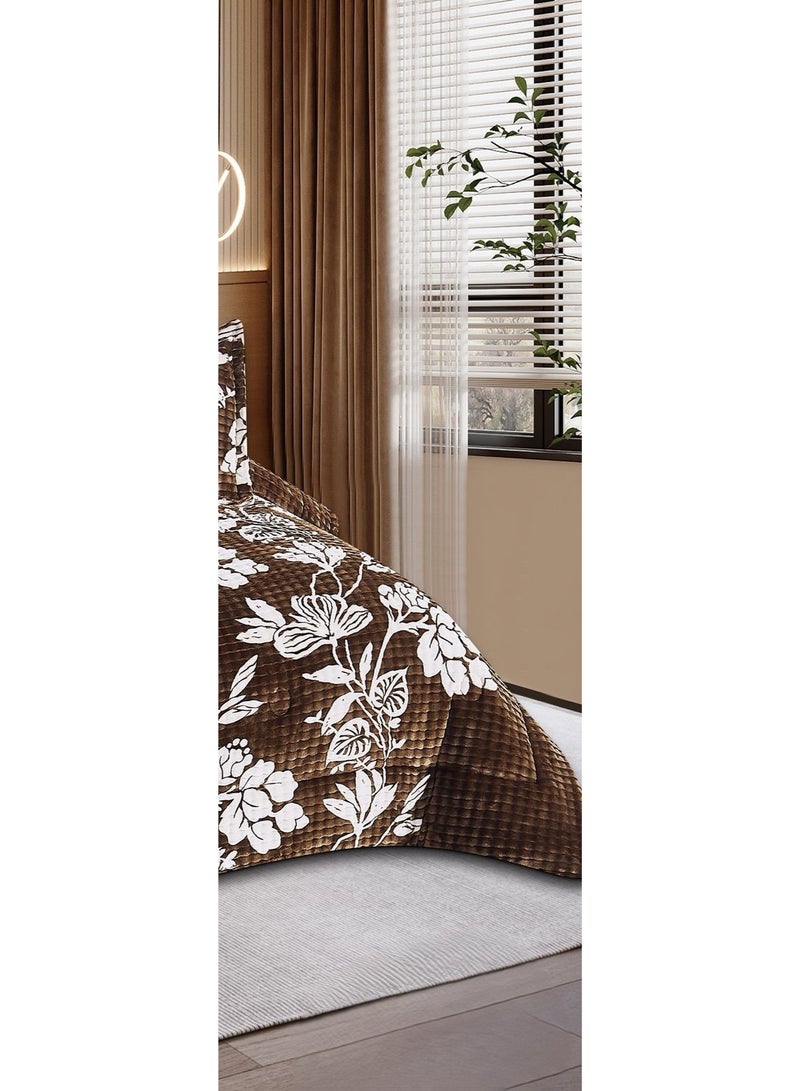 مارك مفرش نفرين سرير شتوي بتصميم مشجر  فخم مقاس 240*260 سم - Image 4