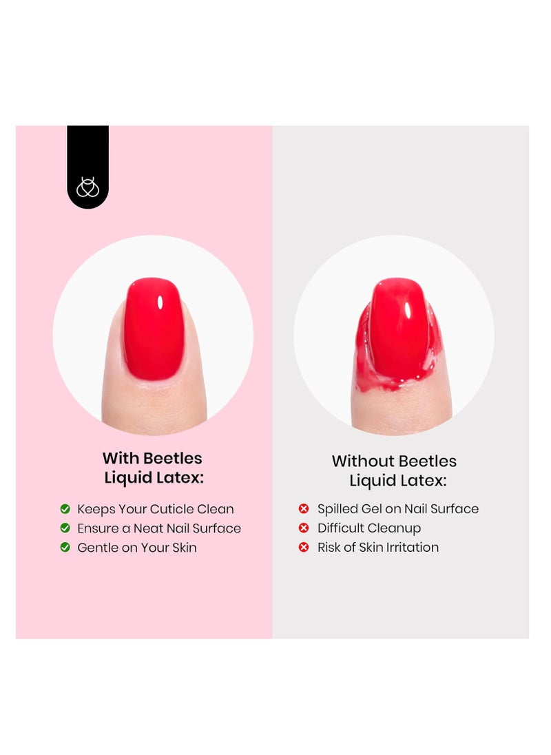 beetles Gel Polish Beetles Gel Polish 15ml Latex Liquid Nail Peel off Cuticle Guard for Nail Polish with Plastic Nail Care Stick for Nail Art Liquid Latex Barrier Protector Nails Design  - Image 3