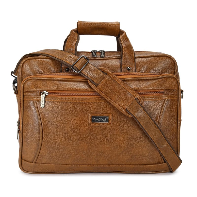 Hard Craft Messenger Office Laptop Bag for Men PU Leather Business Executive Briefcase Laptopbags Corporate Official Sling Side Shoulder File Spacious HandBag for Man Supports Laptop Upto 15.6 inches - Image 5