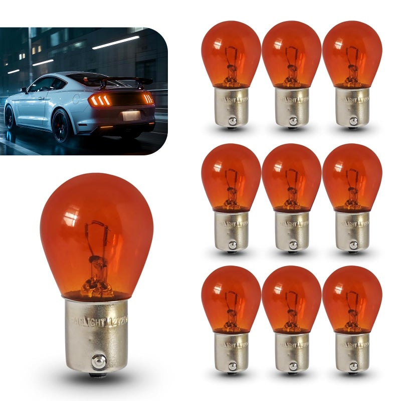 Opuweiy 1156 Light Bulb 10 PCS Turn Signal Bulb P21W S25 12V BA15S Halogen Bulb Universal for CarsTrucksSUVs Amber - Image 3