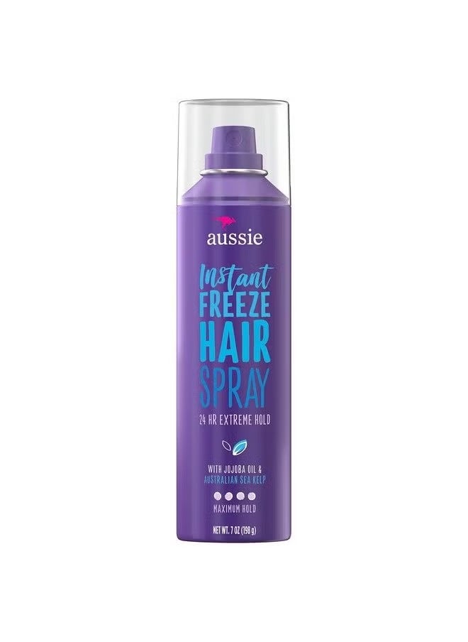 Aussie Instant Freeze With Jojoba Oil & Sea Kelp Hairspray 7.0 Oz 7 Fl Oz 