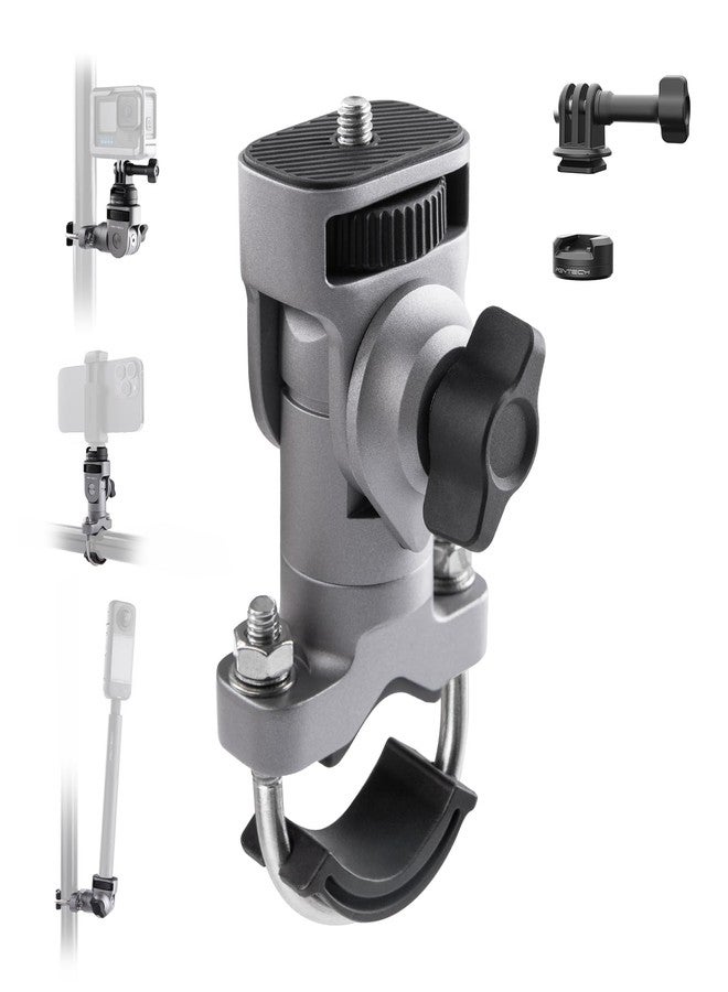 PGYTECH CapLock U-Bolt Mount Aluminum Alloy Bracket for Insta360 Ace Pro 2/X5/X4/X3, 2 Cushion Block Motorcycle Bike Mount with 1/4" Thread for Gopro/Osmo Action/Pocket Action Camera Accessories - Image 1