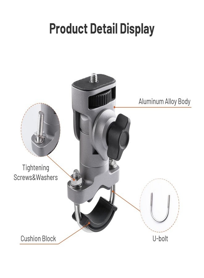 PGYTECH CapLock U-Bolt Mount Aluminum Alloy Bracket for Insta360 Ace Pro 2/X5/X4/X3, 2 Cushion Block Motorcycle Bike Mount with 1/4" Thread for Gopro/Osmo Action/Pocket Action Camera Accessories - Image 5