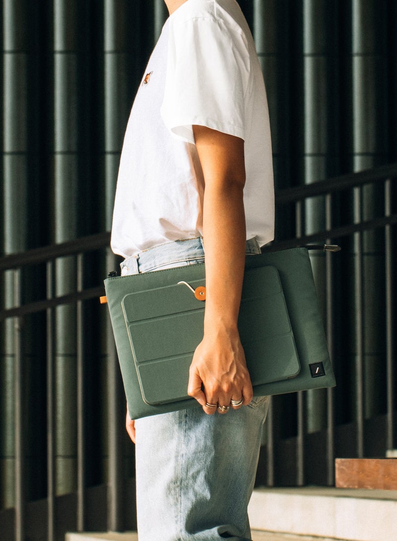 Native Union Stow Lite Sleeve for Apple MacBook Pro 14” – Slim & Lightweight Sleeve 360-Degree Protection – Compatible w/ MacBook Pro 14" M3 & MacBook Air 13" M1/M2 - Slate Green  - Image 4