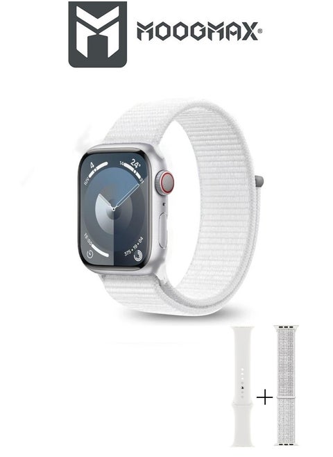 Moogmax Series 9 Smart Watch Features Water resistant, HD Display, Gesture Control, 7-10 Days Battery Life, Notifications, Call Answering, Sports Modes, And Health Measurement. In Silver.