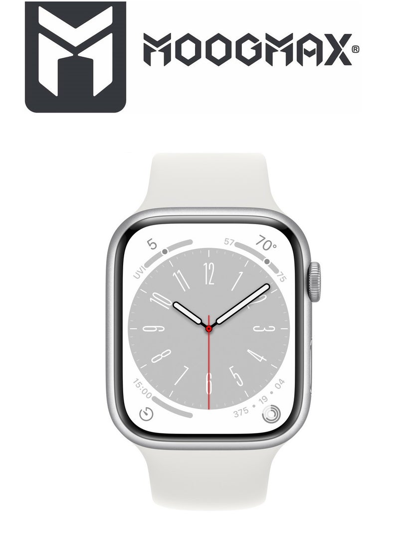 Moogmax Series 9 Smart Watch Features Water resistant, HD Display, Gesture Control, 7-10 Days Battery Life, Notifications, Call Answering, Sports Modes, And Health Measurement. In Silver.