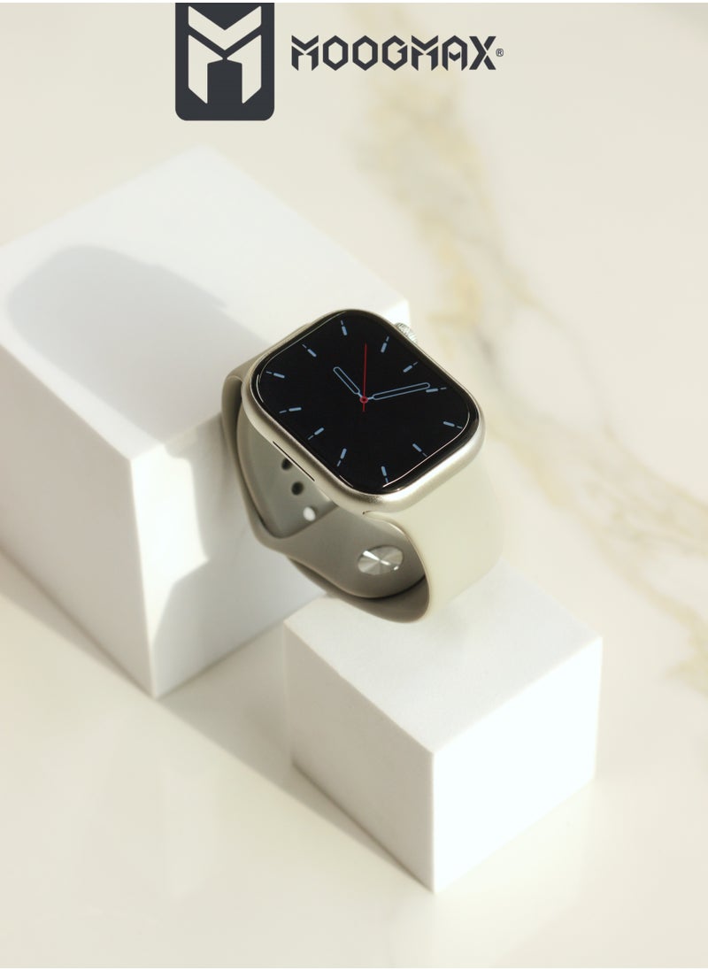 Moogmax Series 9 Smart Watch Features Water resistant, HD Display, Gesture Control, 7-10 Days Battery Life, Notifications, Call Answering, Sports Modes, And Health Measurement. In Silver.