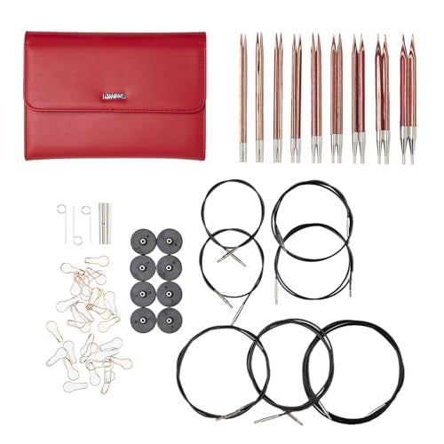 KnitPicks Knit Picks Options Wood Interchangeable Knitting Needle Set with Case and Stitch Markers Peppermint Twist - Image 1